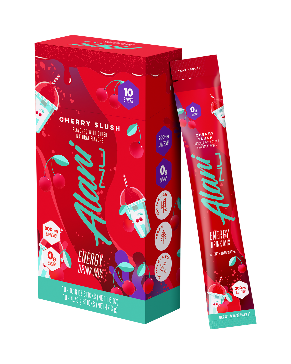 Cherry Slush Energy Drink Mix Sticks - 10-Pack