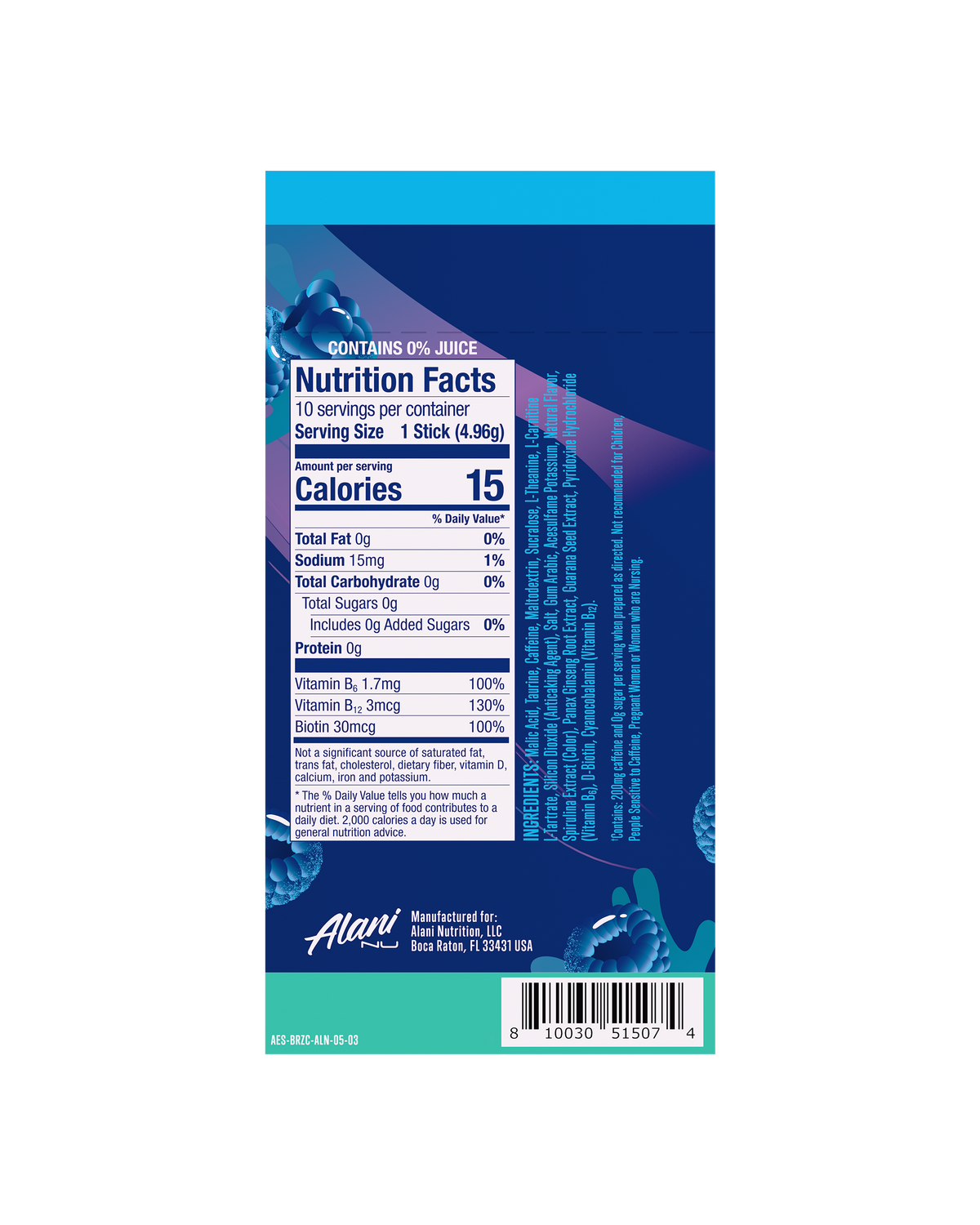 Breezeberry Energy Drink Mix Sticks - 10-Pack
