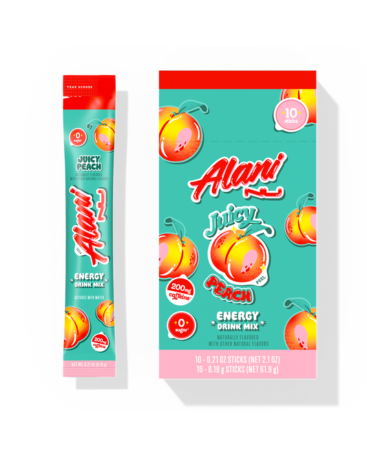 Juicy Peach Energy Powder Sticks, 10-Pack