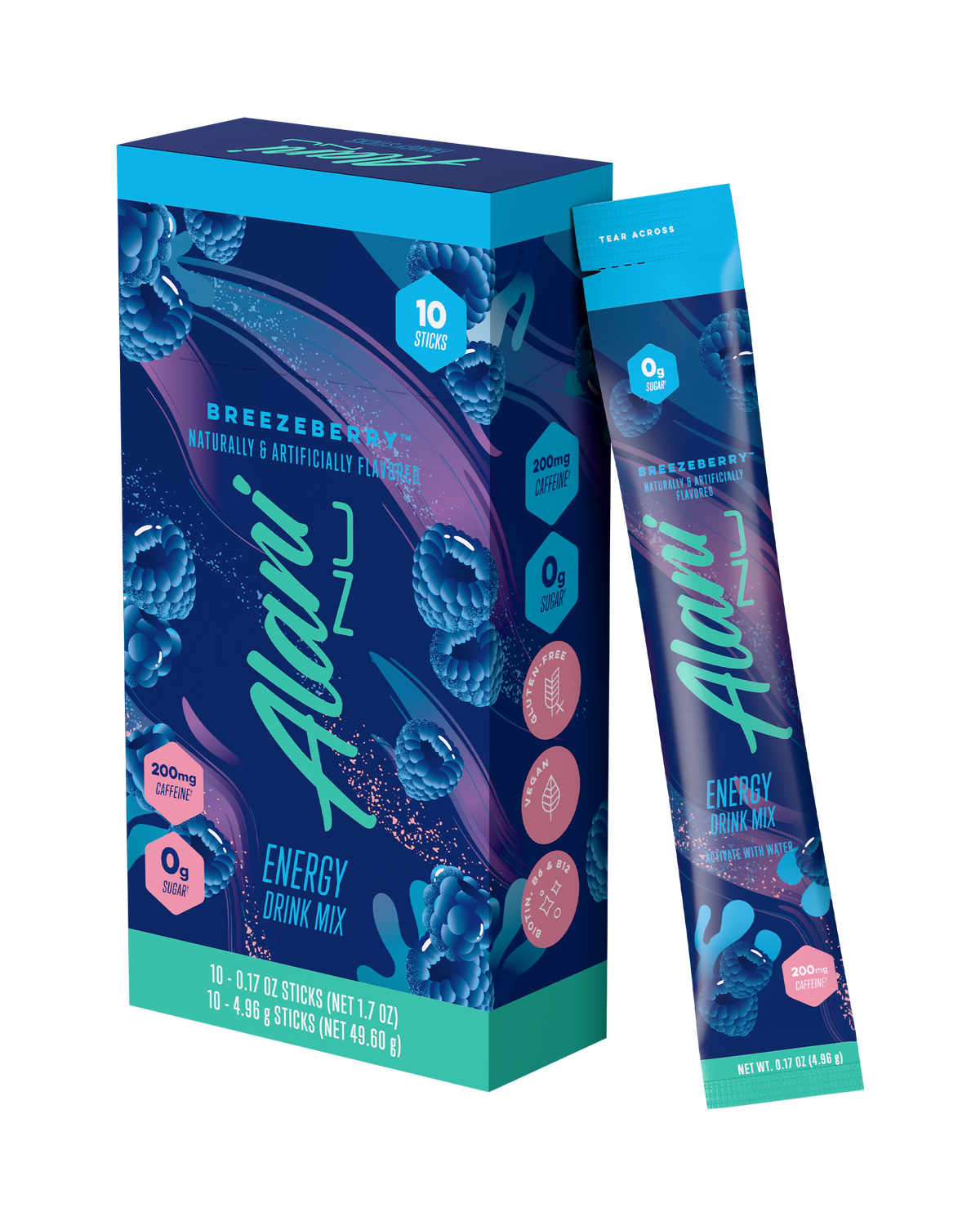 Breezeberry Energy Drink Mix Sticks - 10-Pack