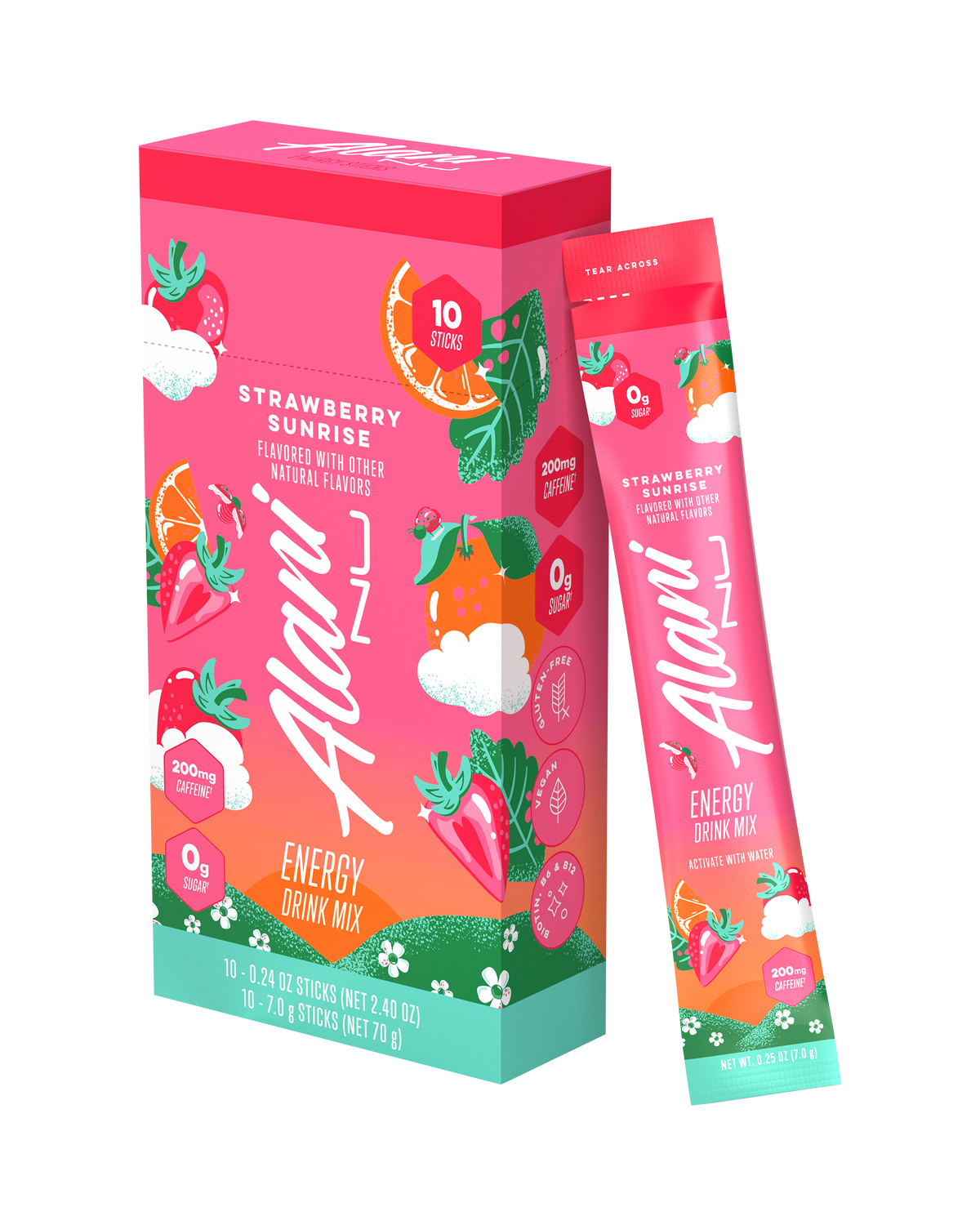 Strawberry Sunrise Energy Drink Sticks, 10-Pack